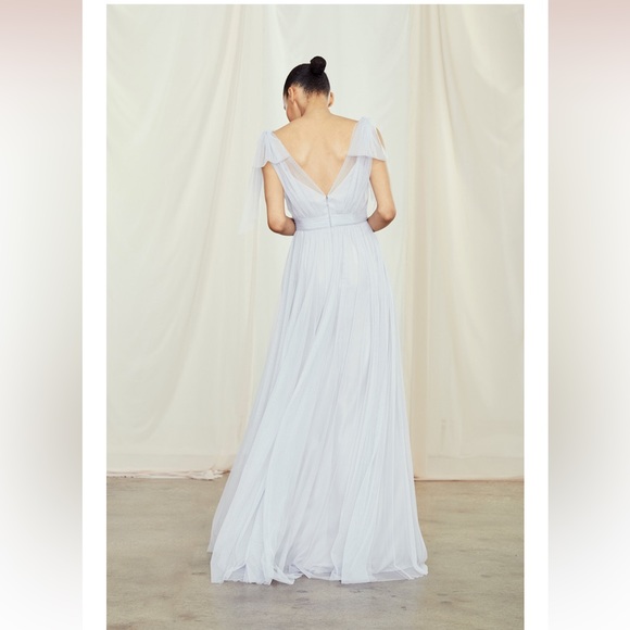 AMSALE Haley Bridesmaid Dress in Dove - New With Tags - Picture 2 of 9